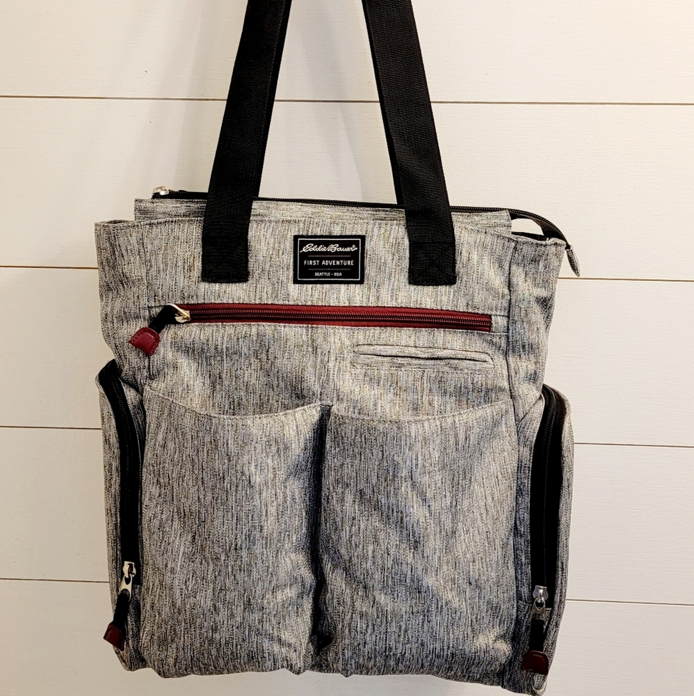 ♡Eddie Bauer Diaper Bag First Adventure▪︎Gray, Black, Burgundy